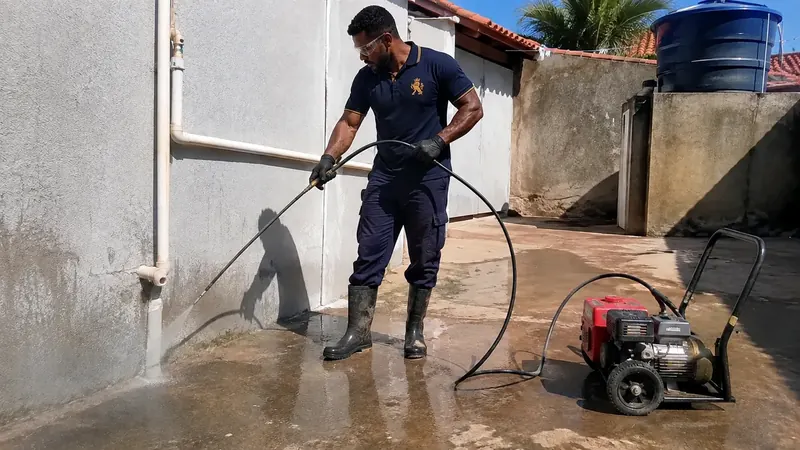 Desentupimento de cano com hidrojato